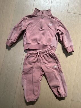 Kith Kids Mauve Pink Sweat Set 2T Matching Pullover & Joggers Cozy Athleisure